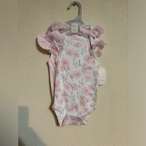 NWT Set of 2 girlie onesies with ruffles!